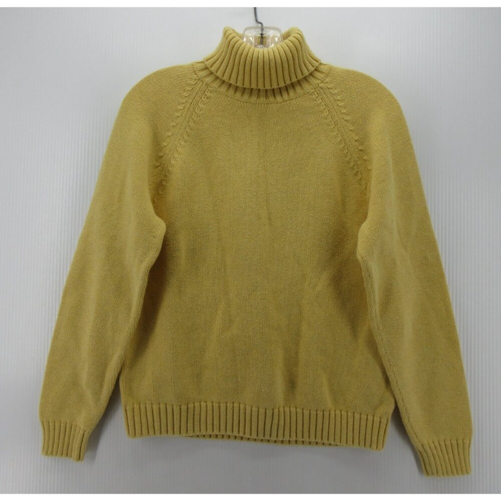 VINTAGE Lands End Sweater Small Turtleneck Japan Chunky Raglan 90s